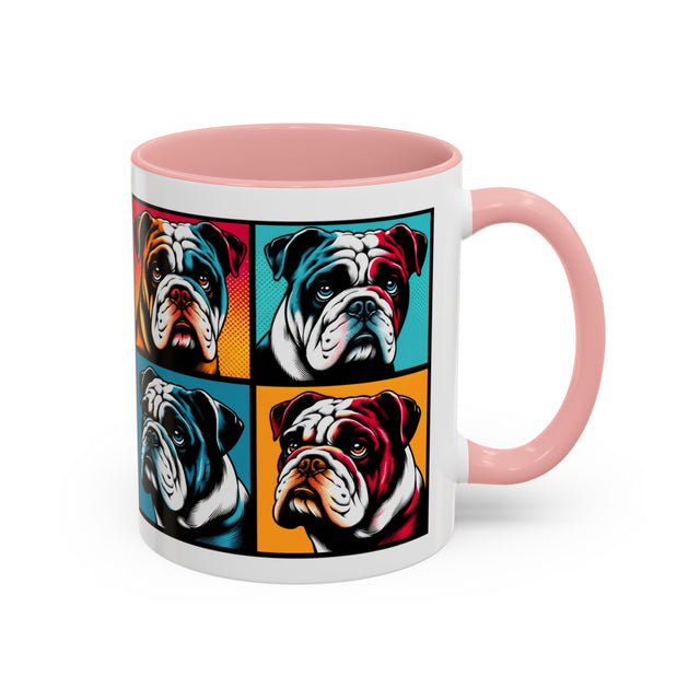Bulldog Coffee Cup,4-Panel Pop Art Mug,English Bulldog Lover,Bully Mom,Bully Dad,Sourmug Gift,Bulldogger Gift,British Bulldog