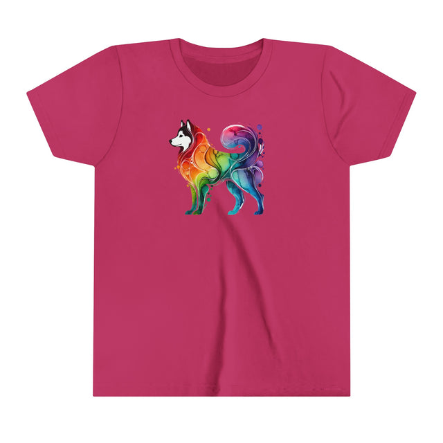 Rainbow Siberian Husky T-shirt,Pride Shirt,Dog Lover Top,Rainbow Animals,LGBTQ+ Tee,Husky Owner,Youth Size
