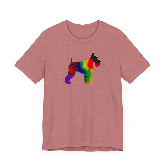 Rainbow Standard Schnauzer T-shirt,Pride Shirt,Dog Lover Top,Rainbow Animals,LGBTQ+ Tee, Schnauzer owner, Schnauzer gift