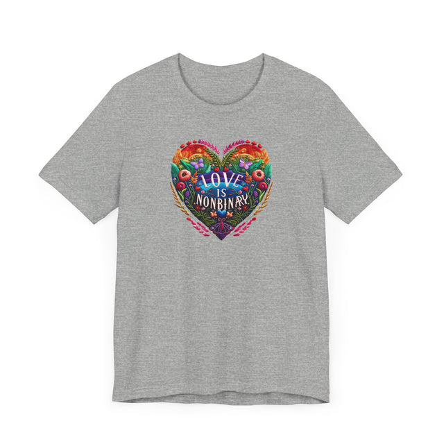 Love Is NonBinary Heart Shirt, Rainbow Heart T-shirt, LGBTQ+ Heart Top