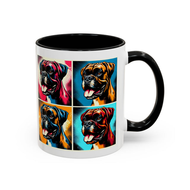 Boxers Coffee Cup,4-Panel Pop Art Mug,Boxer Lover,Boxer Mom,Boxer Dad,Dog Lover Gift,Boxer Gift