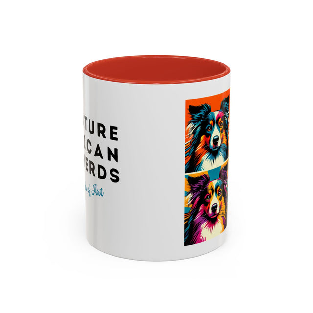 Miniature American Shepherds Coffee Cup,4-Panel Pop Art Mug,MAS Lover,Mini Aussie Mom,Mini Aussie Dad,Dog Lover Gift,Miniature American Shepherd Gift