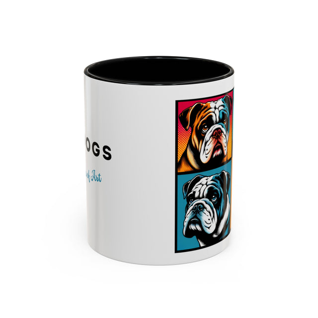 Bulldog Coffee Cup,4-Panel Pop Art Mug,English Bulldog Lover,Bully Mom,Bully Dad,Sourmug Gift,Bulldogger Gift,British Bulldog