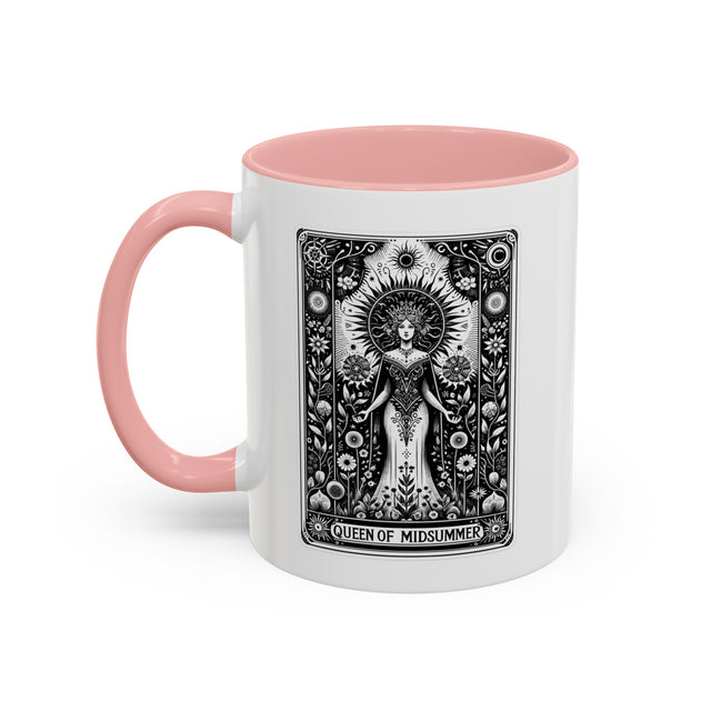 Queen of Midsummer Tarot card Mug,Mothers Day Gift,Tarot Reader Gift,Witchy Mug,Mystical Cards Cup,Celestial Astrology,Gardener Gift