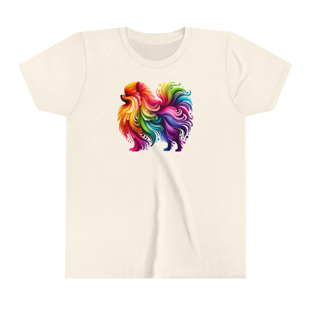 Rainbow Pomeranian T-shirt,Pride Shirt,Dog Lover Top,Rainbow Animals,LGBTQ+ Tee, Pomeranian Owner,Youth Size