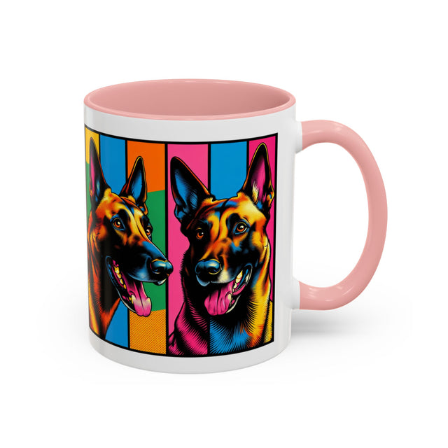 Belgian Malinois Coffee Cup,4-Panel Pop Art Mug,Belgian Malinois Lover,Mal Mom,Mali Dad,Dog Lover Gift,Belgian Malinois Gift