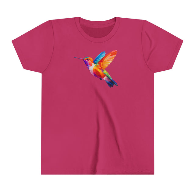 Geometric Rainbow Hummingbird T-shirt,Pride Shirt,Bird Lover Top,Rainbow Animals,Youth Size