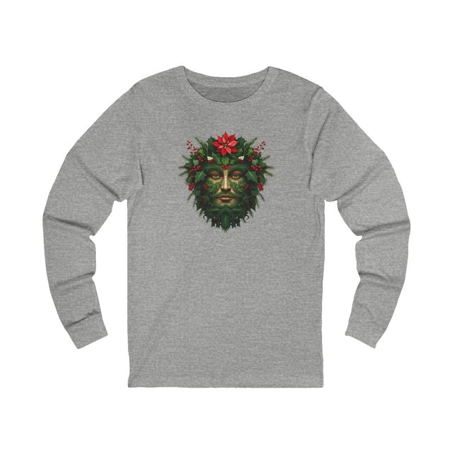 Green Man Christmas Tee, Winter T-shirt, Long sleeve