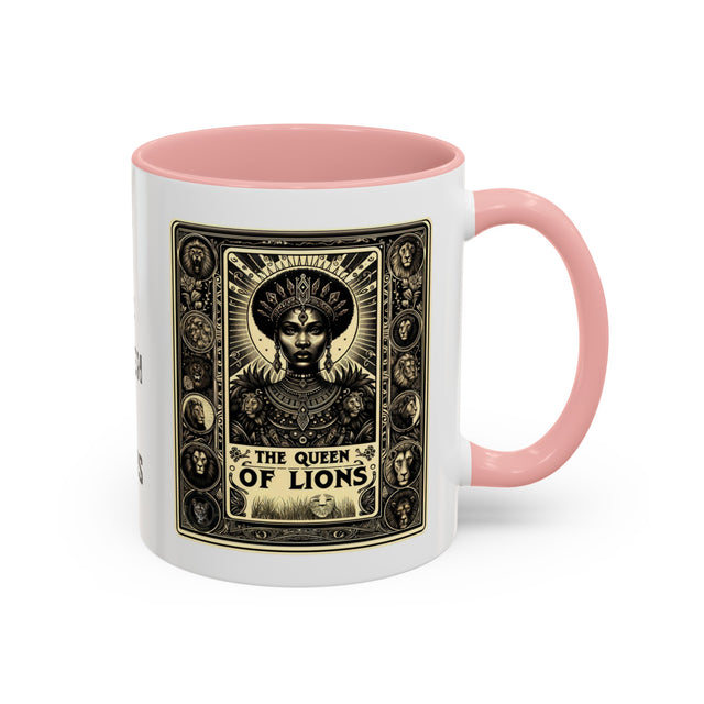 Queen of Lions,Tarot card cup,Mothers Day Gift,Tarot Reader Gift,African Queen,Gift for her,Black Mom Gift,Black Queen Mug,Gift for Mom