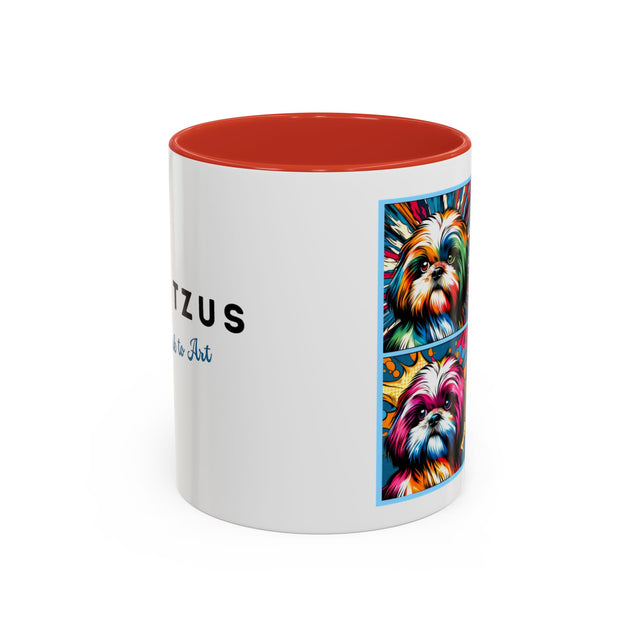 Shih Tzus Coffee Cup,4-Panel Pop Art Mug,Shih Tzu Lover,Shih Tzu Mom,Shih Tzu Dad,Dog Lover Gift,Shih Tzu Gift