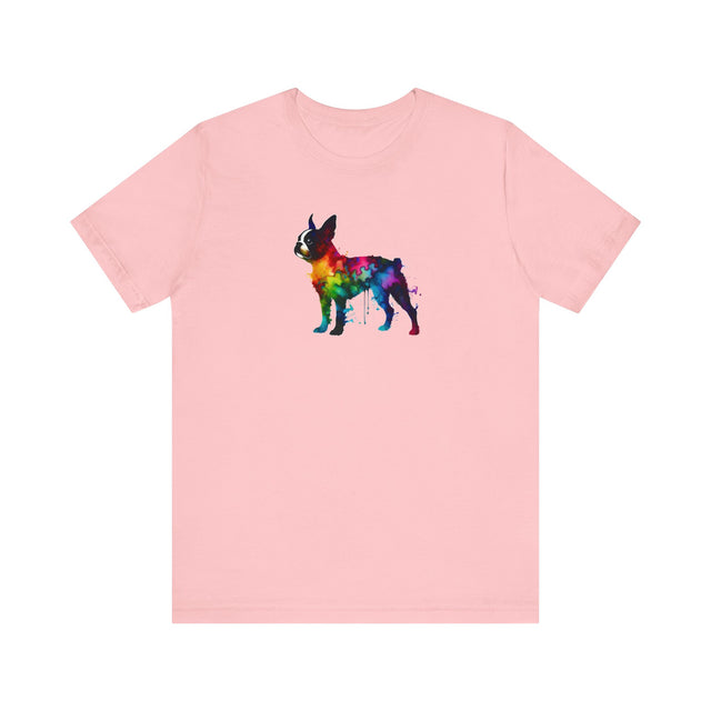 Rainbow Boston Terrier T-shirt,Pride Shirt,Dog Lover Top,Rainbow Animals,LGBTQ+ Tee, Boston Terrier Owner