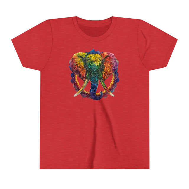 Rainbow Elephant Peace Mandala T-shirt,Pride Shirt,Elephant Lover Top,Rainbow Animals,LGBTQ+ Tee,Queer,Gay,Lesbian,Bisexual,Trans,Youth Size