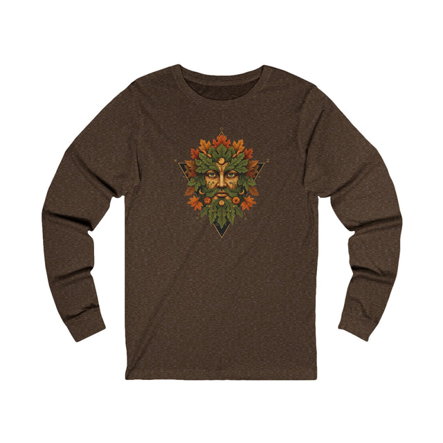 Green Man Fall Triangle Tee, Autumn T-shirt, Long sleeve