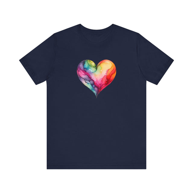 Rainbow Heart Alcohol Ink,Pride Heart Shirt, Rainbow Heart T-shirt, LGBTQ+ Tee, Queer