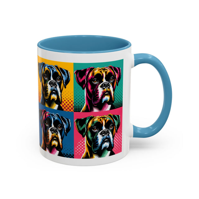 Boxers Coffee Cup,4-Panel Pop Art Mug,Boxer Lover,Boxer Mom,Boxer Dad,Dog Lover Gift,Boxer Gift