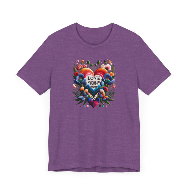 Love Comes in Every Color Heart Shirt, Rainbow Heart T-shirt