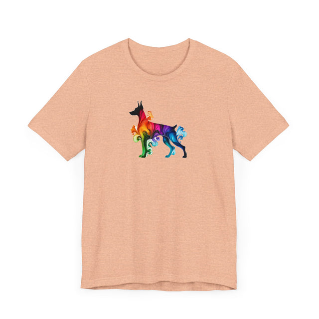 Rainbow Doberman Pinscher T-shirt,Pride Shirt,Dog Lover Top,Rainbow Animals,LGBTQ+ Tee, Dobe gift, Dobie Owner