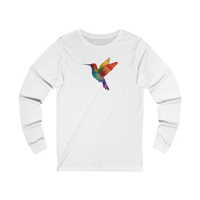 Rainbow Hummingbird Long Sleeve T-shirt,Pride Shirt,Queer Top,Rainbow Animals,LGBTQ+ Tee,Bird Lover Gift,Gay,Lesbian,Bisexual,Trans