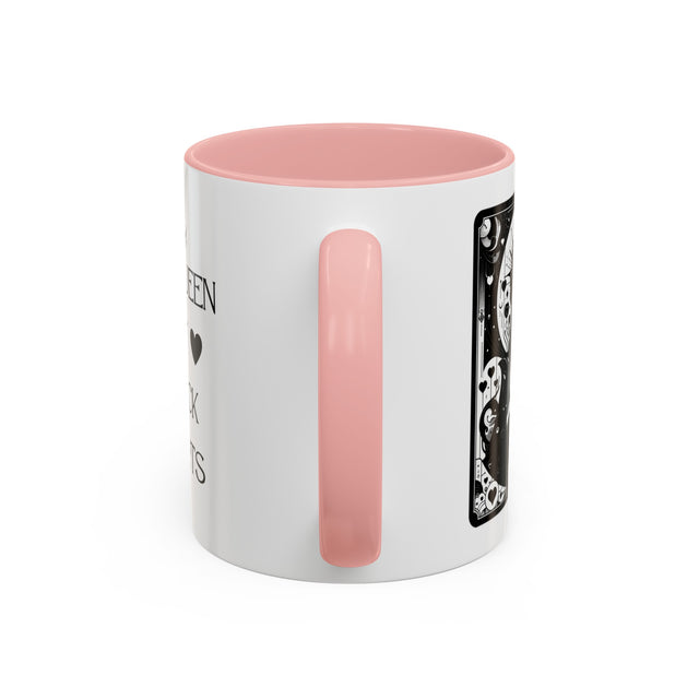 Queen of Black Hearts Playing card mug,Mother's Day Gift,Witchy Shirt,Mystical Cards Cup,Celestial Astrology,Goth Mug,Gift for her,Gothic art