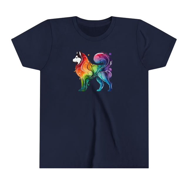 Rainbow Siberian Husky T-shirt,Pride Shirt,Dog Lover Top,Rainbow Animals,LGBTQ+ Tee,Husky Owner,Youth Size