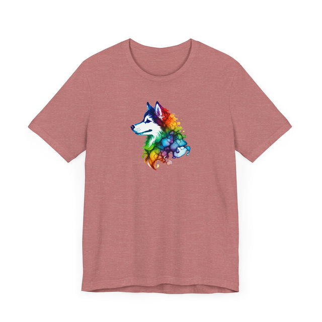 Rainbow Siberian Husky Head T-shirt,Pride Shirt,Dog Lover Top,Rainbow Animals,LGBTQ+ Tee, Husky owner, Sibe gift
