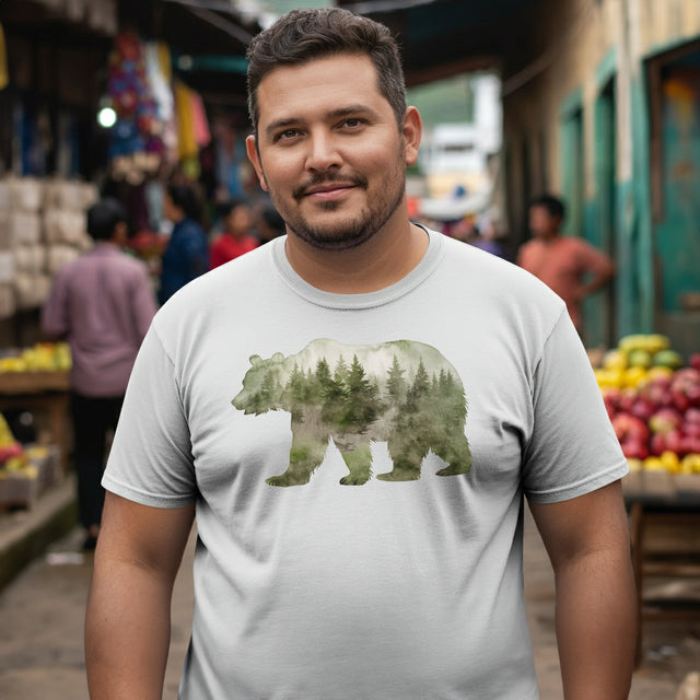 Bear Forest Silhouette T-shirt, Animal Lover T shirt, LGBTQ+, Big Bear