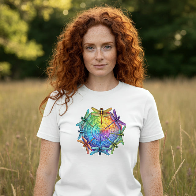 Rainbow Dragonfly Spiral Mandala,Dragonfly lover,Pride Shirt,Rainbow,Pride Parade T shirt,LGBTQ+ Ally Tee