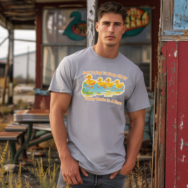 Just Trying to Keep All My Fuzzy Ducks in a Row tee, Cute Ducklings Tshirt