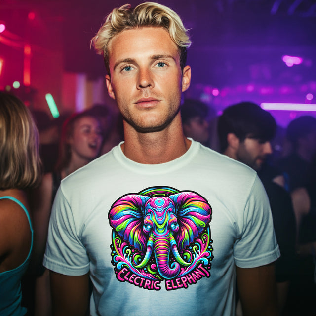 Electric Elephant T-shirt, Pachyderm Lover Top