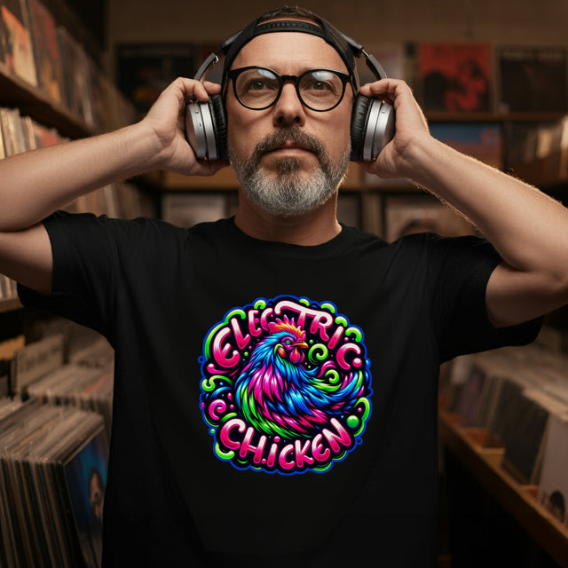 Neon Electric Chicken T-shirt, Fowl Tee