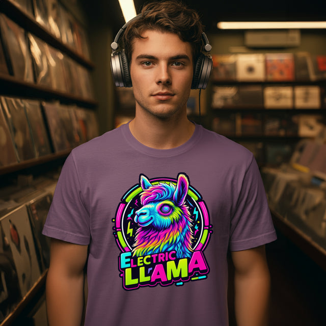 Neon Electric Llama T-shirt, Llama Tee