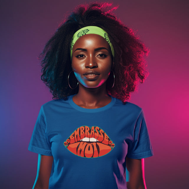 Embrasse-Moi "Kiss Me" Flowers T-shirt, French Lover Shirt, Valentine's Day