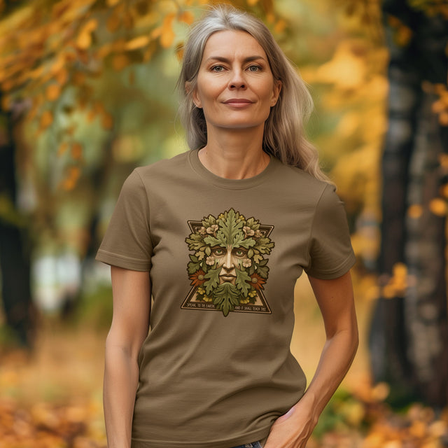 Green Man Tee, Speak to the Earth and It Shall Teach Thee T-shirt, Nature Lover, Biblical Quote, Job Chapter 12 Verse 8