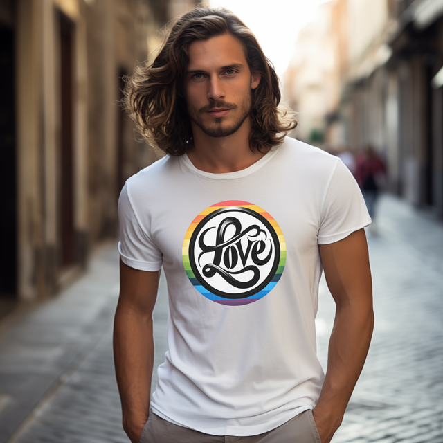 Pride Love Circle Shirt, Rainbow Love T-shirt, LGBT Love, Pride T shirt, LGBTQ+ Tee, Queer Love