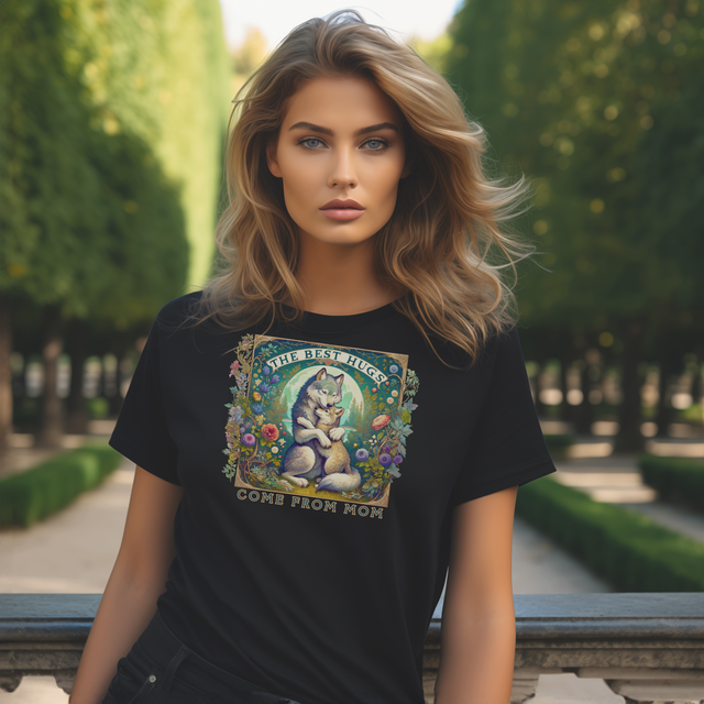 Wolf T-shirt,Mothers Day Gift,Cute Mama Tee,Mom Life,Baby Shower Gift, Mama and Baby Shirt,New Mom Gift,Mom Hug Shirt,Gift For Wife,For her