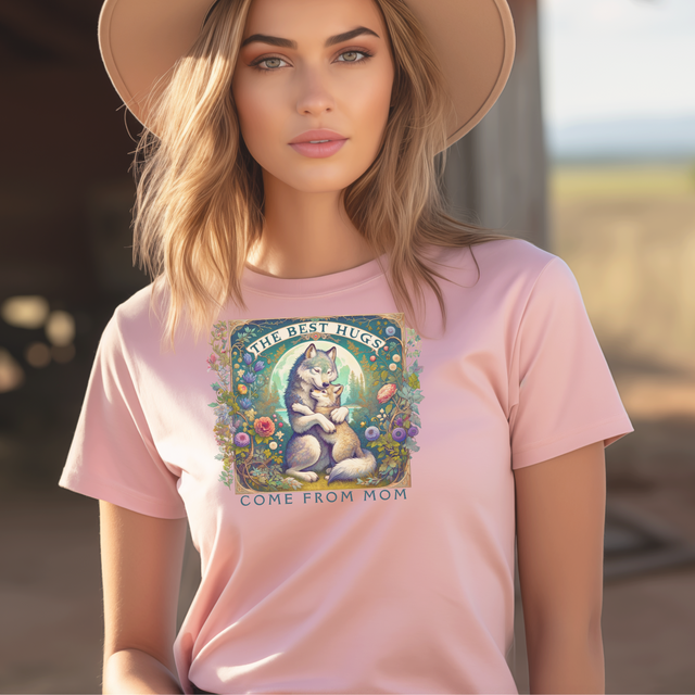 Wolf T-shirt,Mothers Day Gift,Cute Mama Tee,Mom Life,Baby Shower Gift, Mama and Baby Shirt,New Mom Gift,Mom Hug Shirt,Gift For Wife,For her