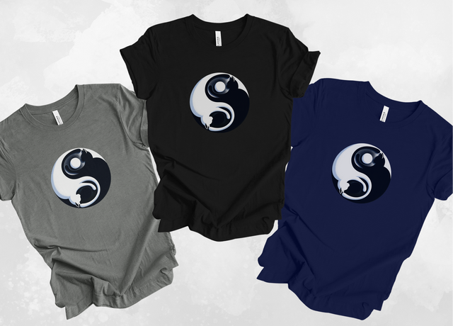 Yin Yang Cat shirt, Spiritual, Meditation, Black & White Cats, Cute Cat Top, Cat Lover Tee, Cat Owner gift, Cat Mom Gift, Cat Dad, Vet Gift