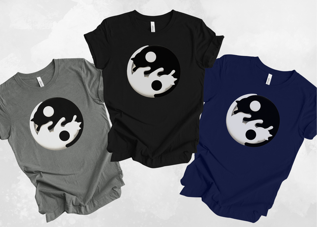 Yin Yang Cat shirt, Spiritual, Meditation, Black & White Cats, Cute Cat Top, Cat Lover Tee, Cat Owner gift, Cat Mom Gift, Cat Dad, Vet Gift