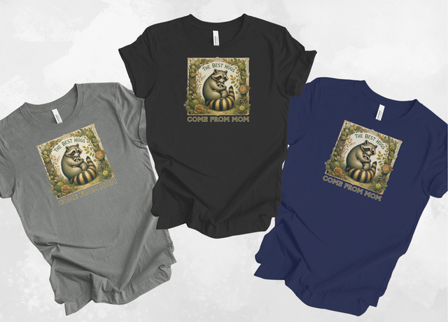 Raccoon T-shirt,Mothers Day Gift,Cute Mama Tee,Mom Life,Baby Shower Gift,Mama and Baby Shirt,New Mom Gift,Mom Hug Shirt,Gift For Wife