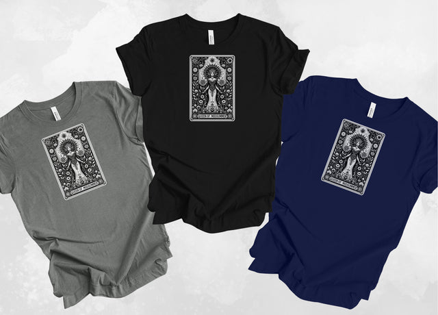Queen of Midsummer,Tarot card shirt,Mothers Day Gift,Witchy Shirt,Mystical Cards Tee,Celestial Astrology,Gardener Gift,Gift for her,Queen