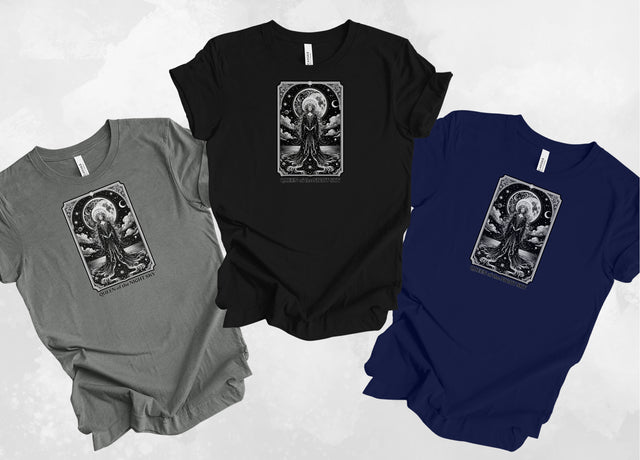 Queen of the Night Sky,Tarot card shirt,Mother's Day Gift,Tarot Reader Gift,Witchy Shirt,Mystical Cards Tee,Celestial Astrology,Gift for her