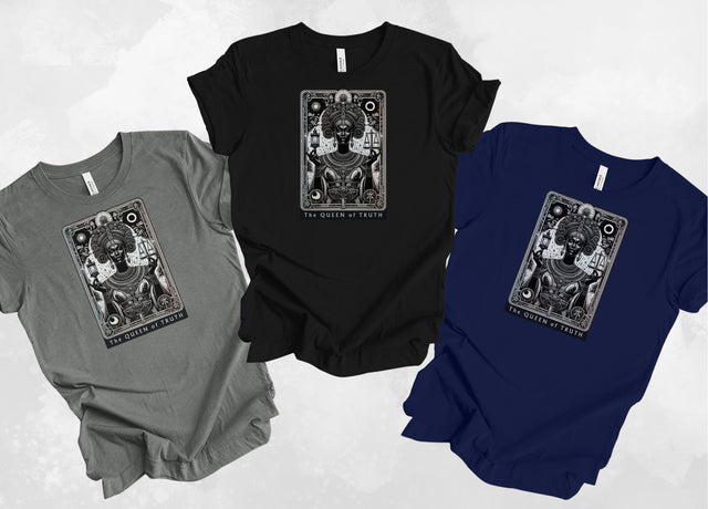 Queen of Truth,Tarot card shirt,Mothers Day Gift,Tarot Reader Gift,African Queen Shirt,Mystical Cards Tee,Celestial Astrology,Gift for her