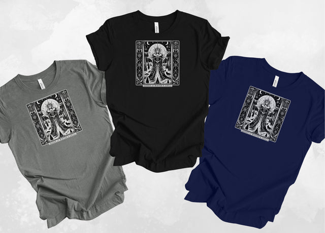 Queen of Winter's Chill,Tarot card shirt,Mothers Day Gift,Christmas Shirt,Witchy Shirt,Winter Tee,Gift for her,Gift for Mom,Gift for Wife