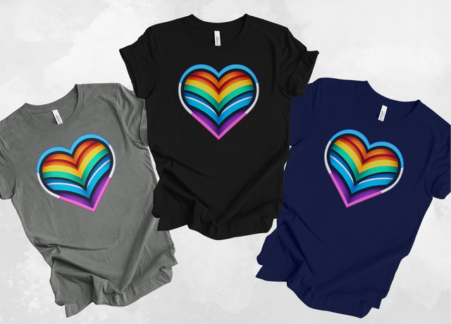 Trans Rainbow Heart T-shirt, Pride Shirt