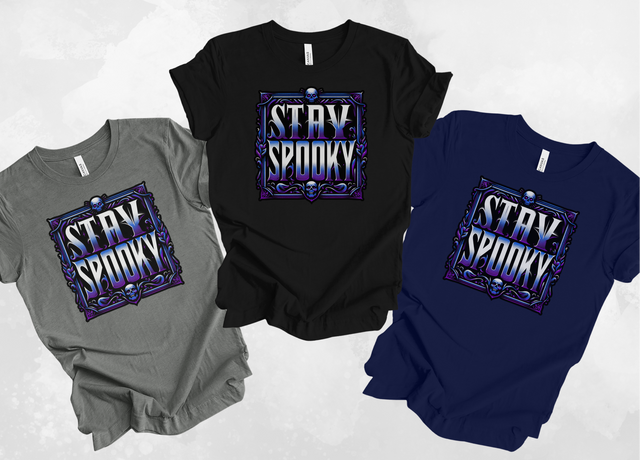 Spooky T-shirt, Gifts for Dad, Halloween Top, Goth Tee, Monster Shirt, Horror Fan, Trick Or Treat Tee, Stay Spooky, Skull, Dark Art, Macabre