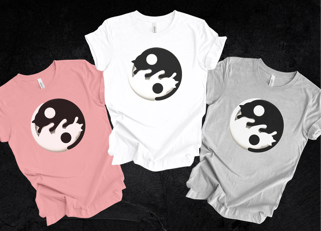 Yin Yang Cat shirt, Spiritual, Meditation, Black & White Cats, Cute Cat Top, Cat Lover Tee, Cat Owner gift, Cat Mom Gift, Cat Dad, Vet Gift