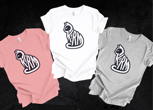Karma Cat Top, Cute Cat Shirt, Cat Lover Tee