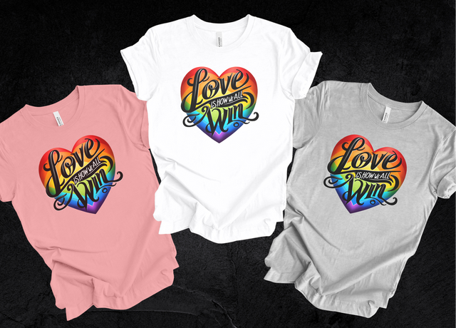 Love Wins,Pride Heart Shirt,Rainbow Heart T-shirt,LGBT Heart,LGBTQ+ Tee,Nonbinary,Gay, Lesbian, Bisexual, Trans, Queer, LGBTQ Ally