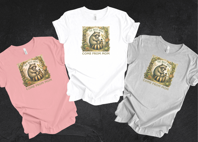 Raccoon T-shirt,Mothers Day Gift,Cute Mama Tee,Mom Life,Baby Shower Gift,Mama and Baby Shirt,New Mom Gift,Mom Hug Shirt,Gift For Wife