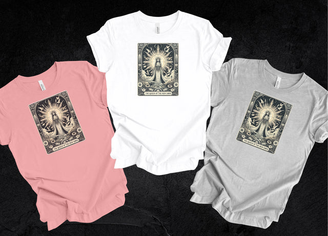 Queen of the New Dawn,Tarot card shirt,Mothers Day Gift,Tarot Reader Gift,Witchy Shirt,Mystical Cards Tee,Celestial Astrology,Gift for her